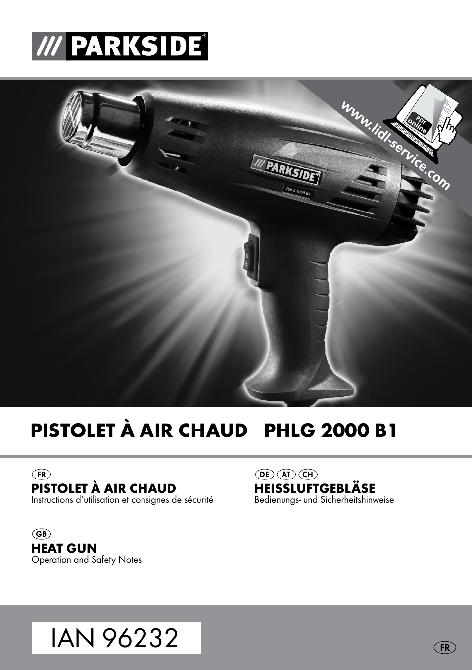 Parkside PHLG 2000 B1 User Manual | 28 pages