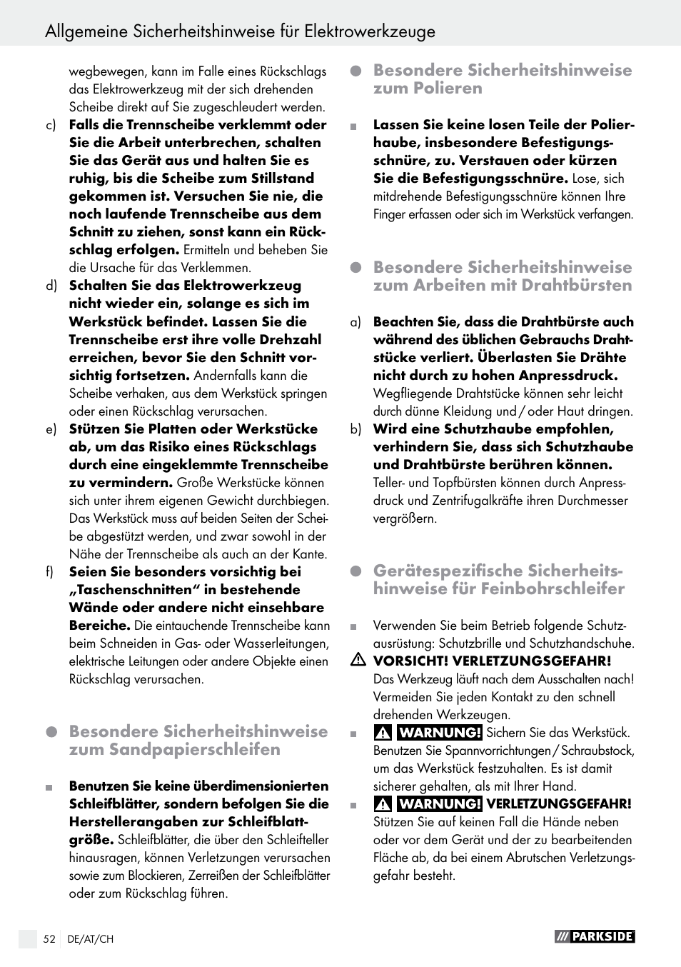 Parkside PFBS 160 A1 User Manual | Page 52 / 58