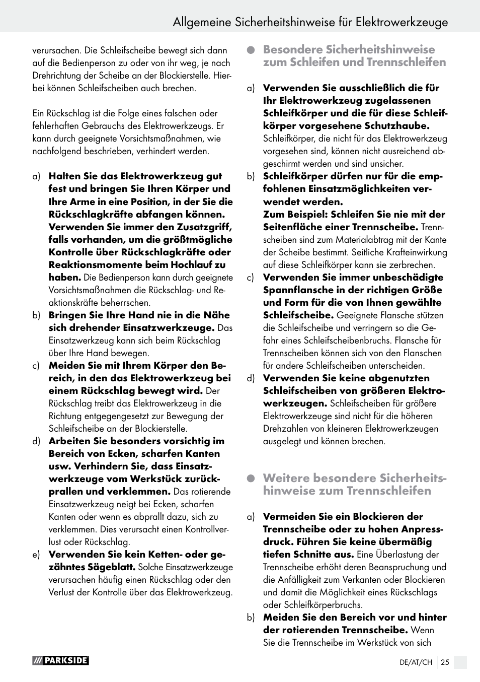 Parkside PFBS 160 A1 User Manual | Page 25 / 45