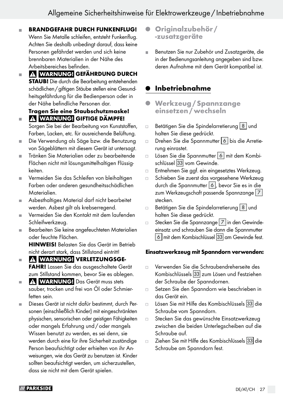 Originalzubehör / -zusatzgeräte | Parkside PFBS 160 A1 User Manual | Page 27 / 45