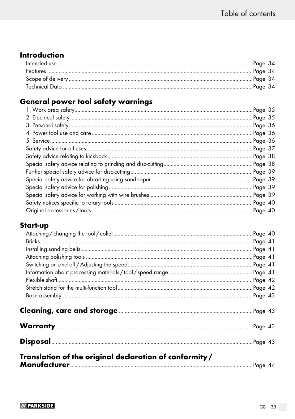 Parkside PFBS 160 A1 User Manual | Page 33 / 45