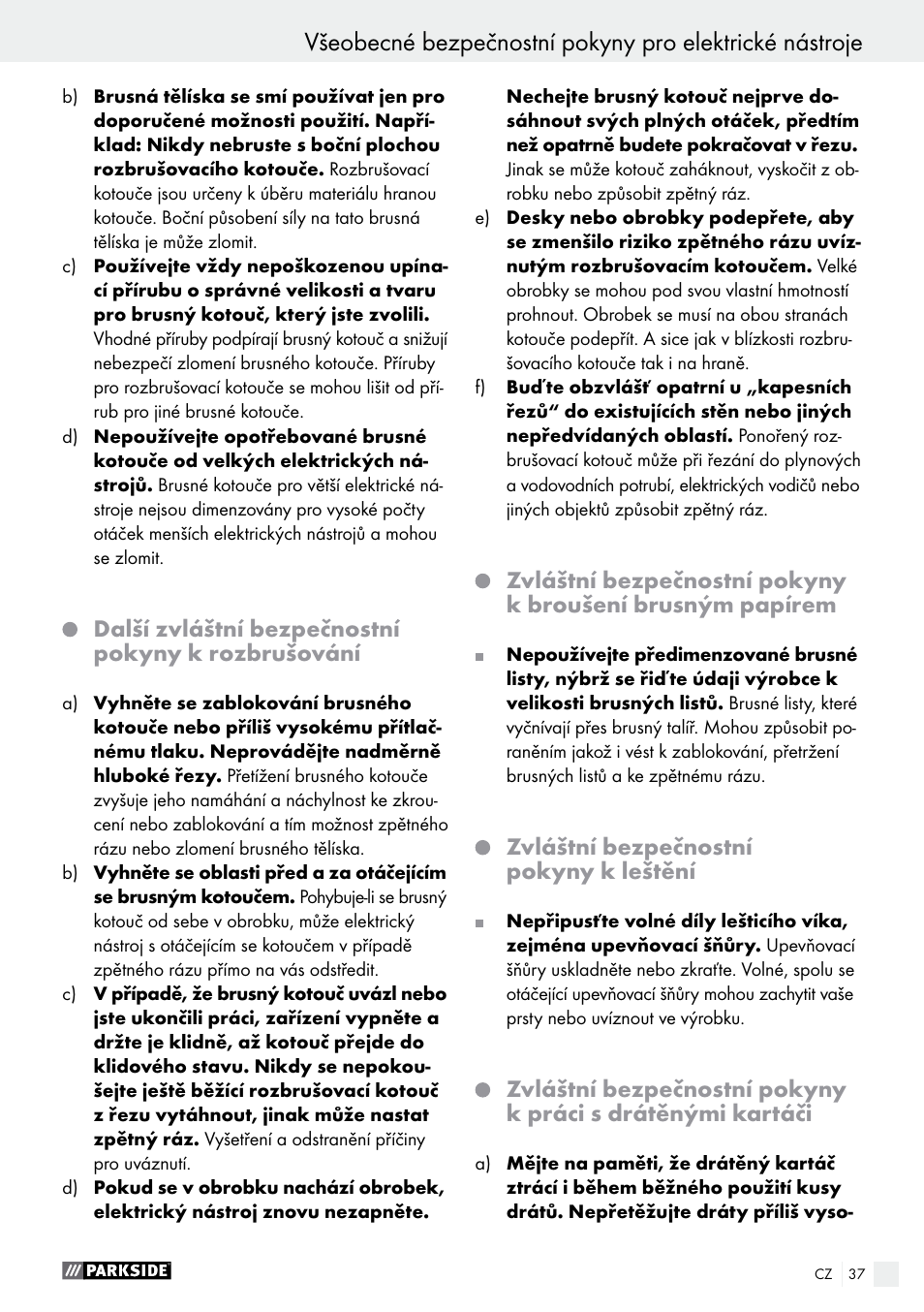 Parkside PFBS 160 A1 User Manual | Page 37 / 68