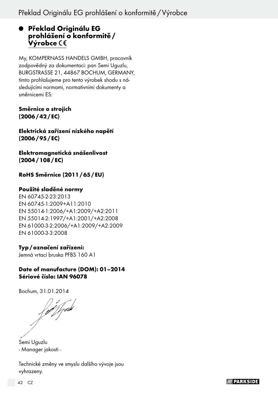 Parkside PFBS 160 A1 User Manual | Page 42 / 68