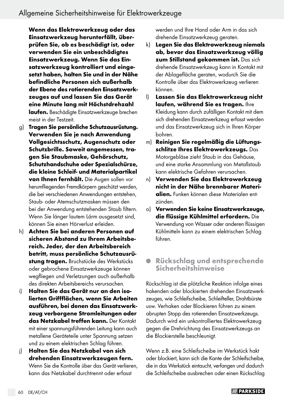 Parkside PFBS 160 A1 User Manual | Page 60 / 68