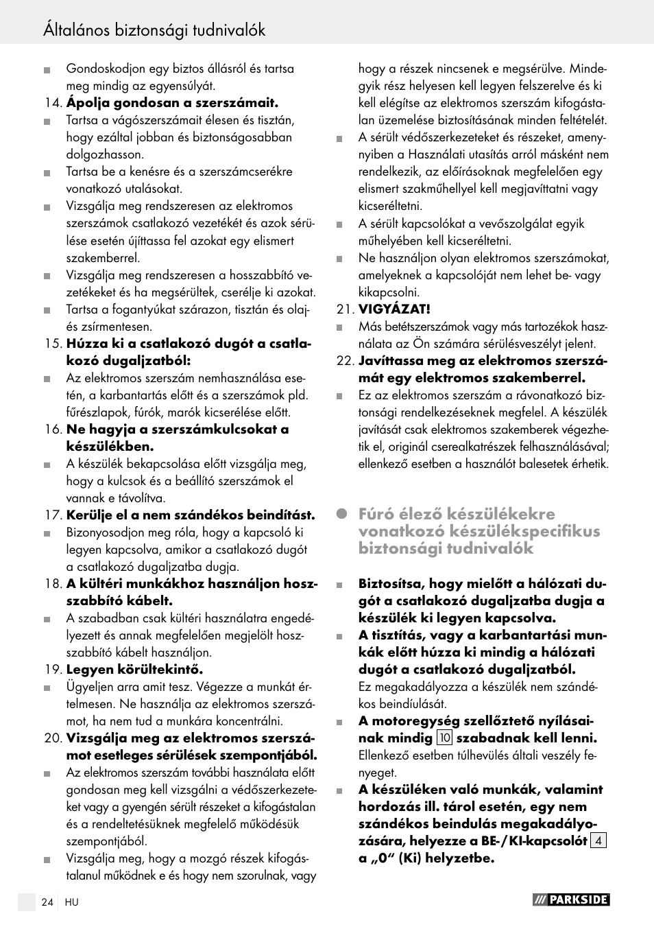 Parkside PBSG 95 B1 User Manual | Page 24 / 63