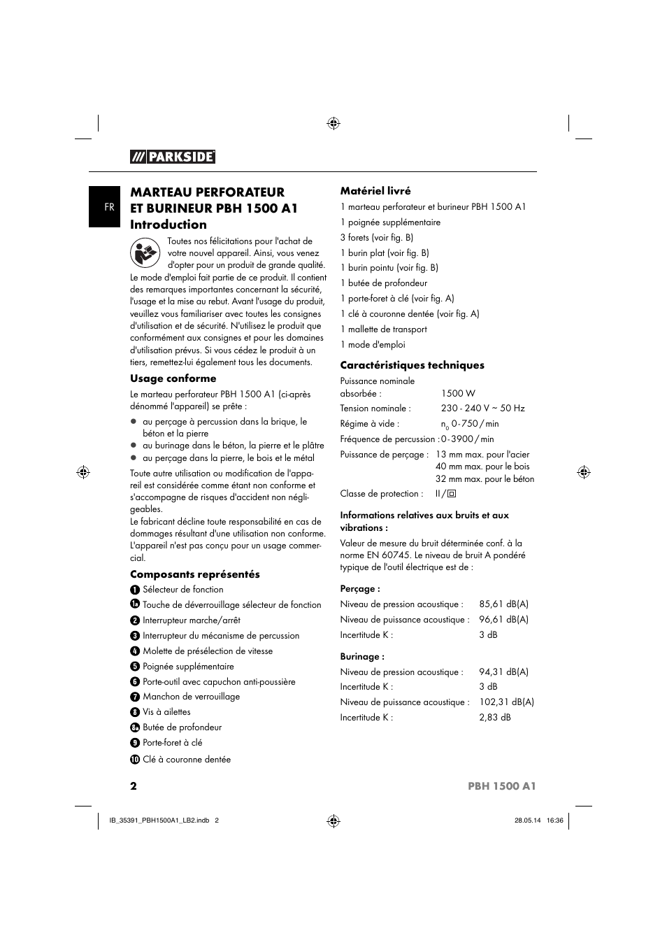 Parkside PBH 1500 A1 User Manual | Page 5 / 28