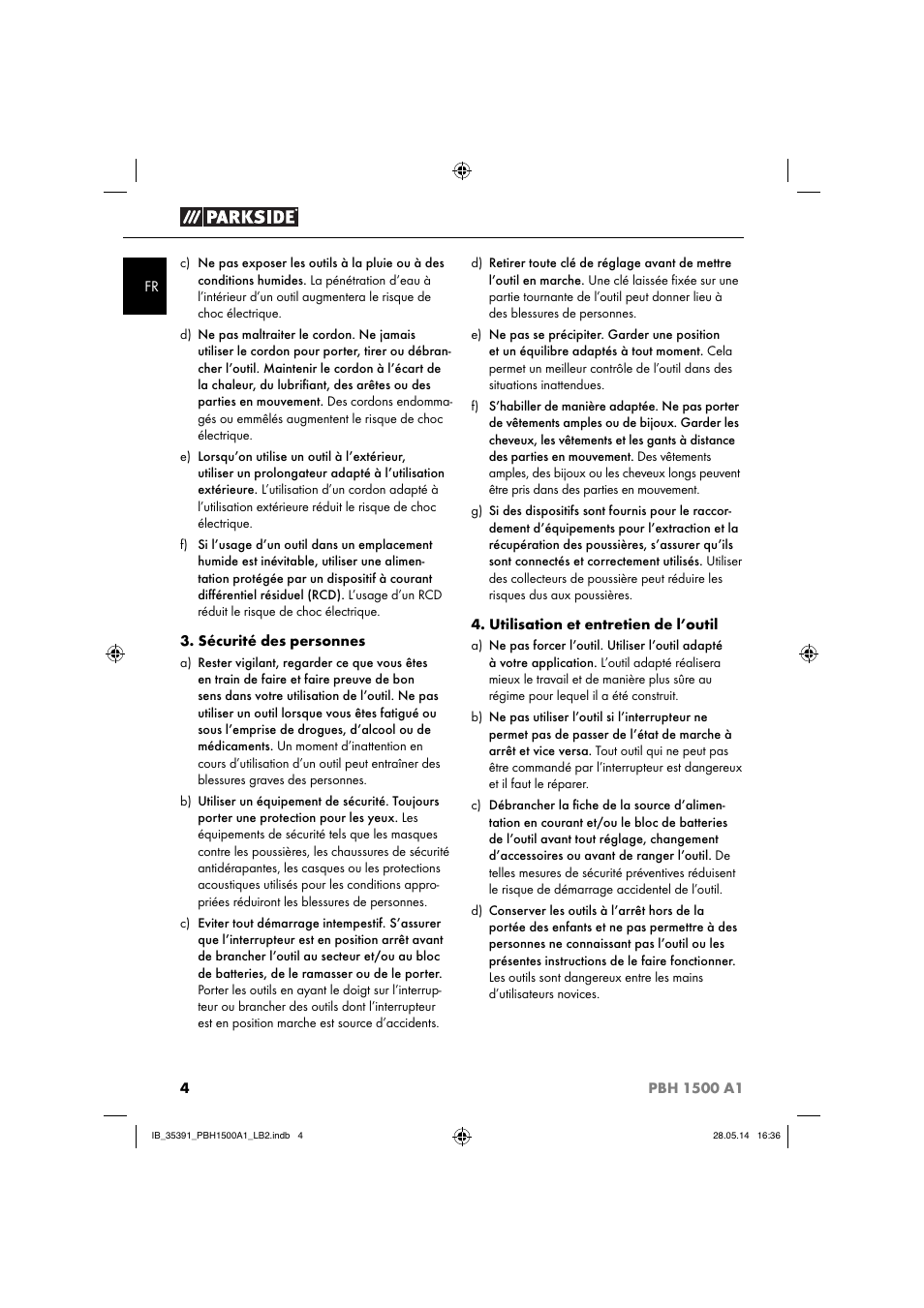 Parkside PBH 1500 A1 User Manual | Page 7 / 28