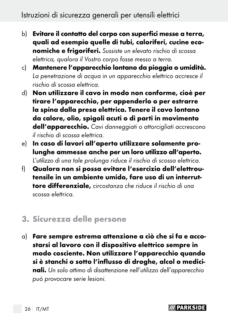 Sicurezza delle persone | Parkside PGG 15 B1 User Manual | Page 26 / 83