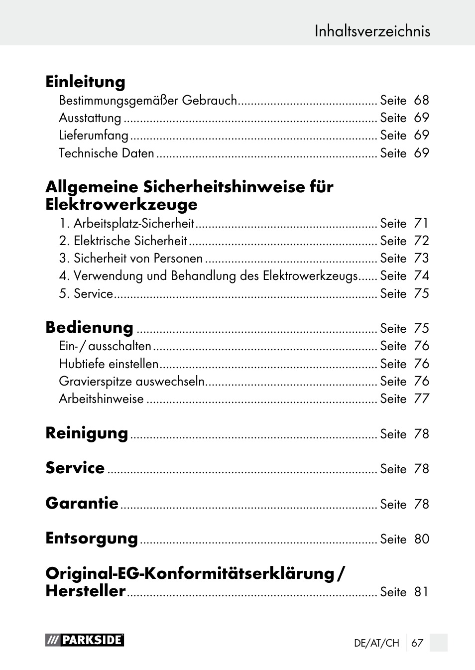 Parkside PGG 15 B1 User Manual | Page 67 / 83