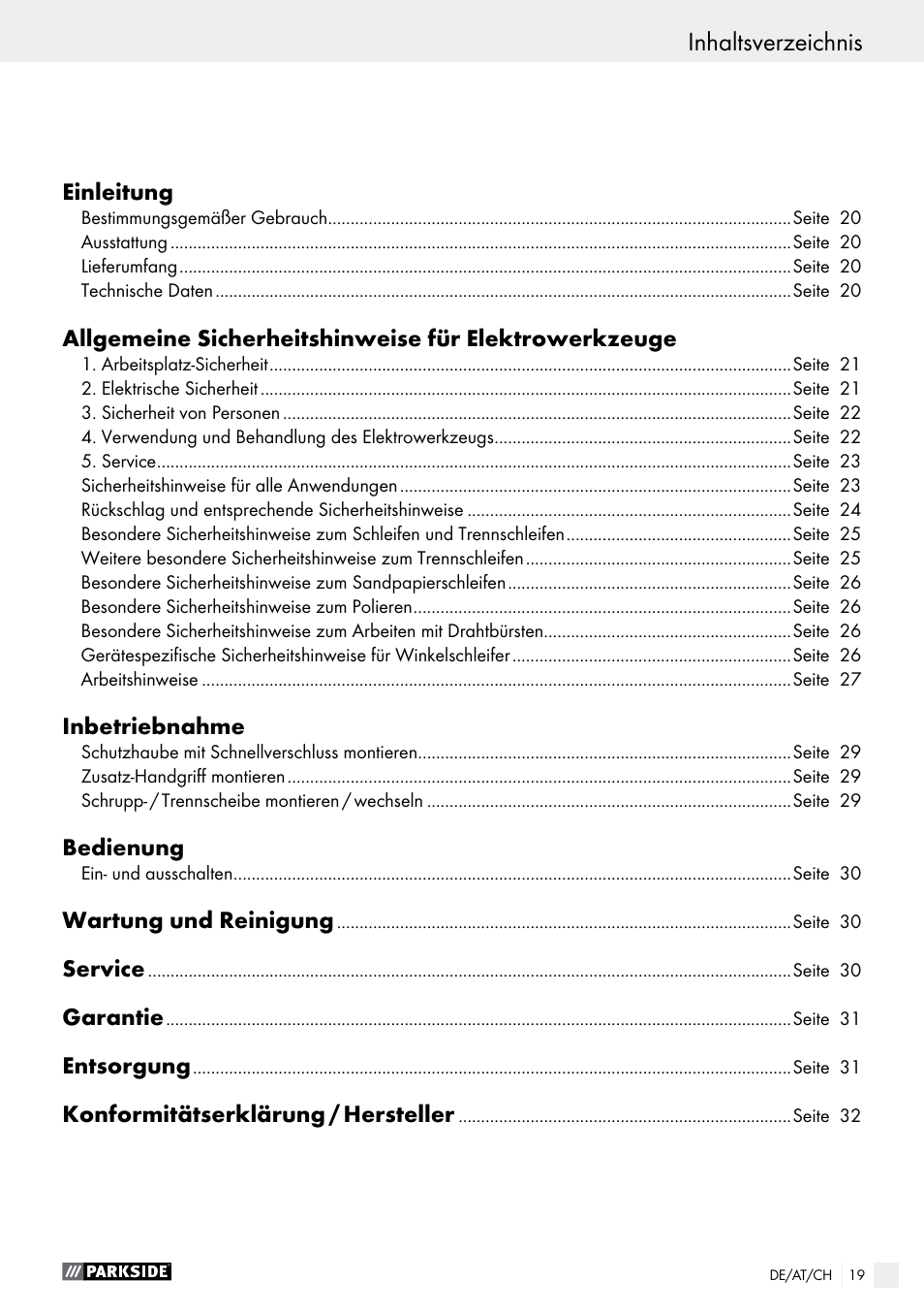 Parkside PWS 230 A1 User Manual | Page 19 / 46