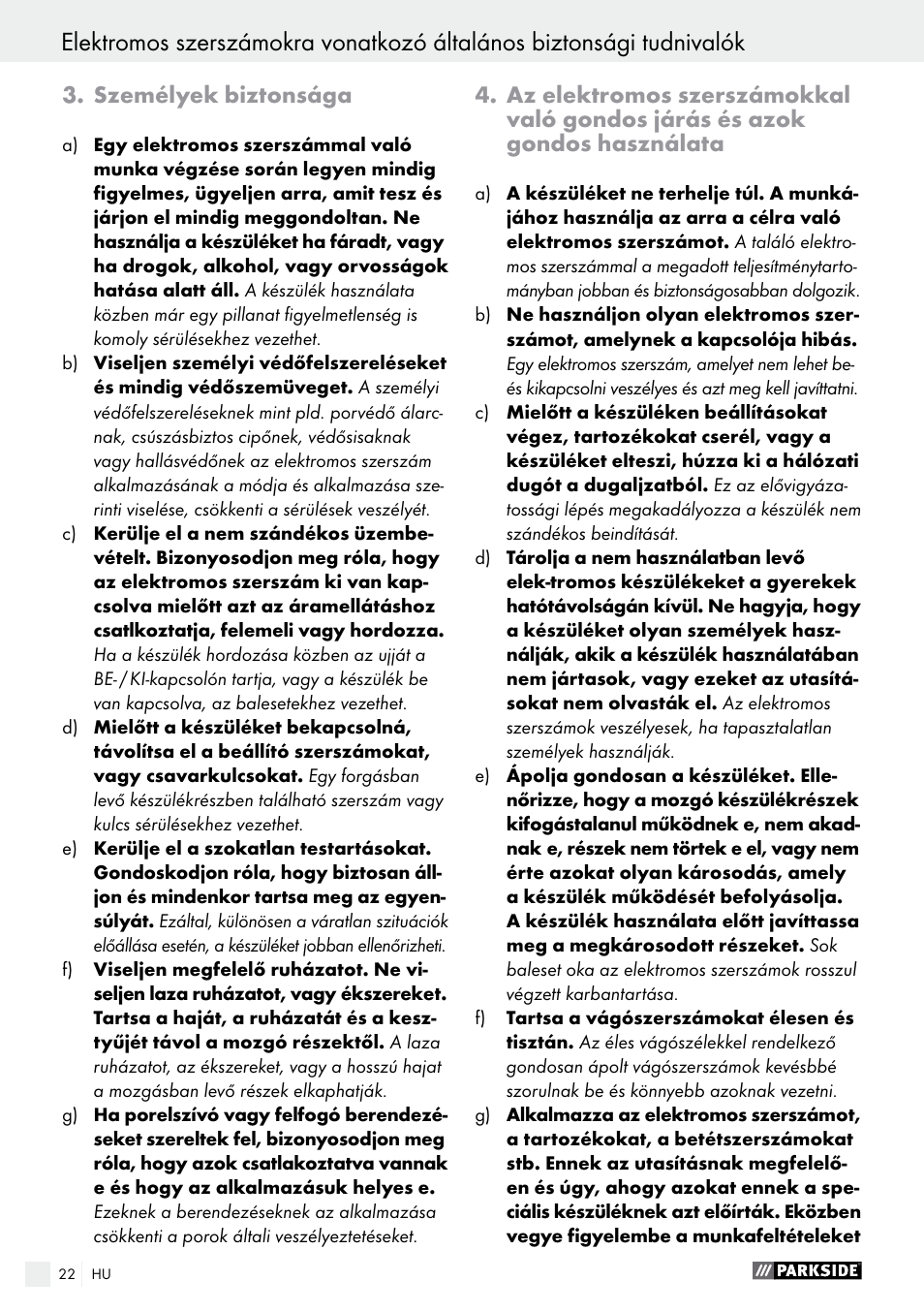 Parkside PWS 230 A1 User Manual | Page 22 / 91