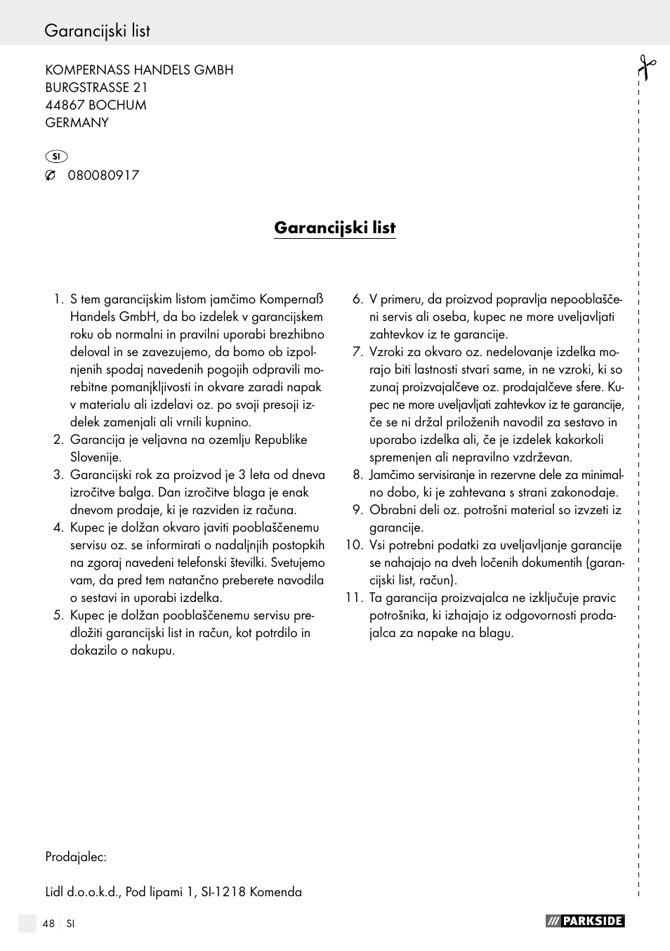 Parkside PWS 230 A1 User Manual | Page 48 / 91