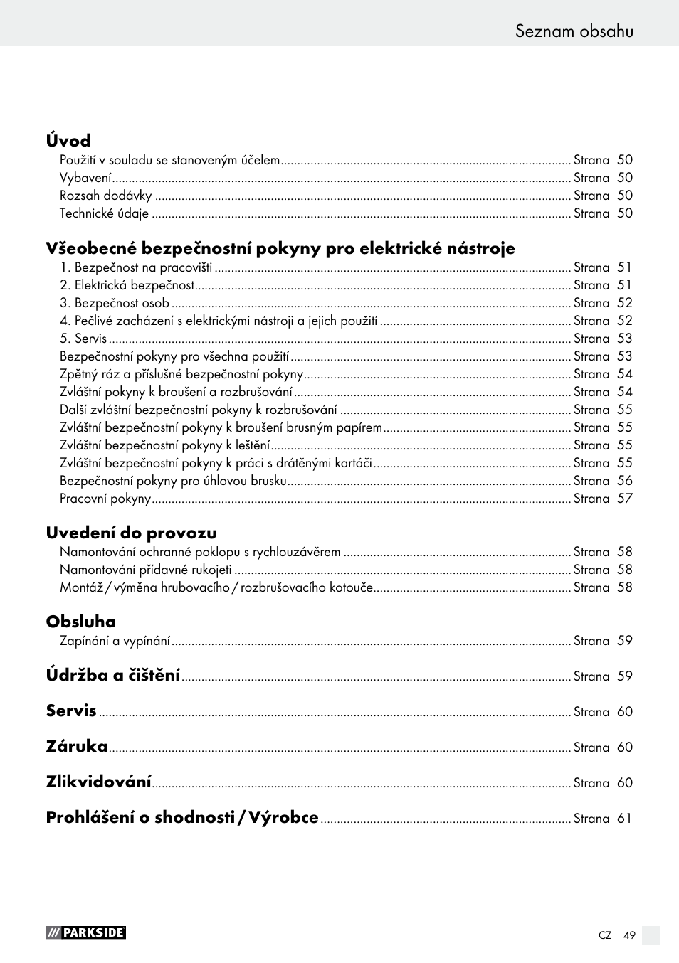 Parkside PWS 230 A1 User Manual | Page 49 / 91