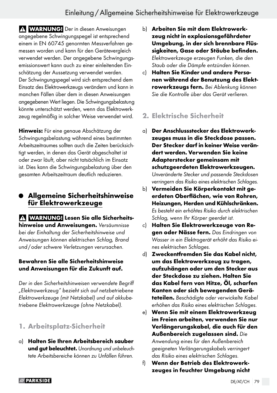 Einleitung | Parkside PWS 230 A1 User Manual | Page 79 / 91