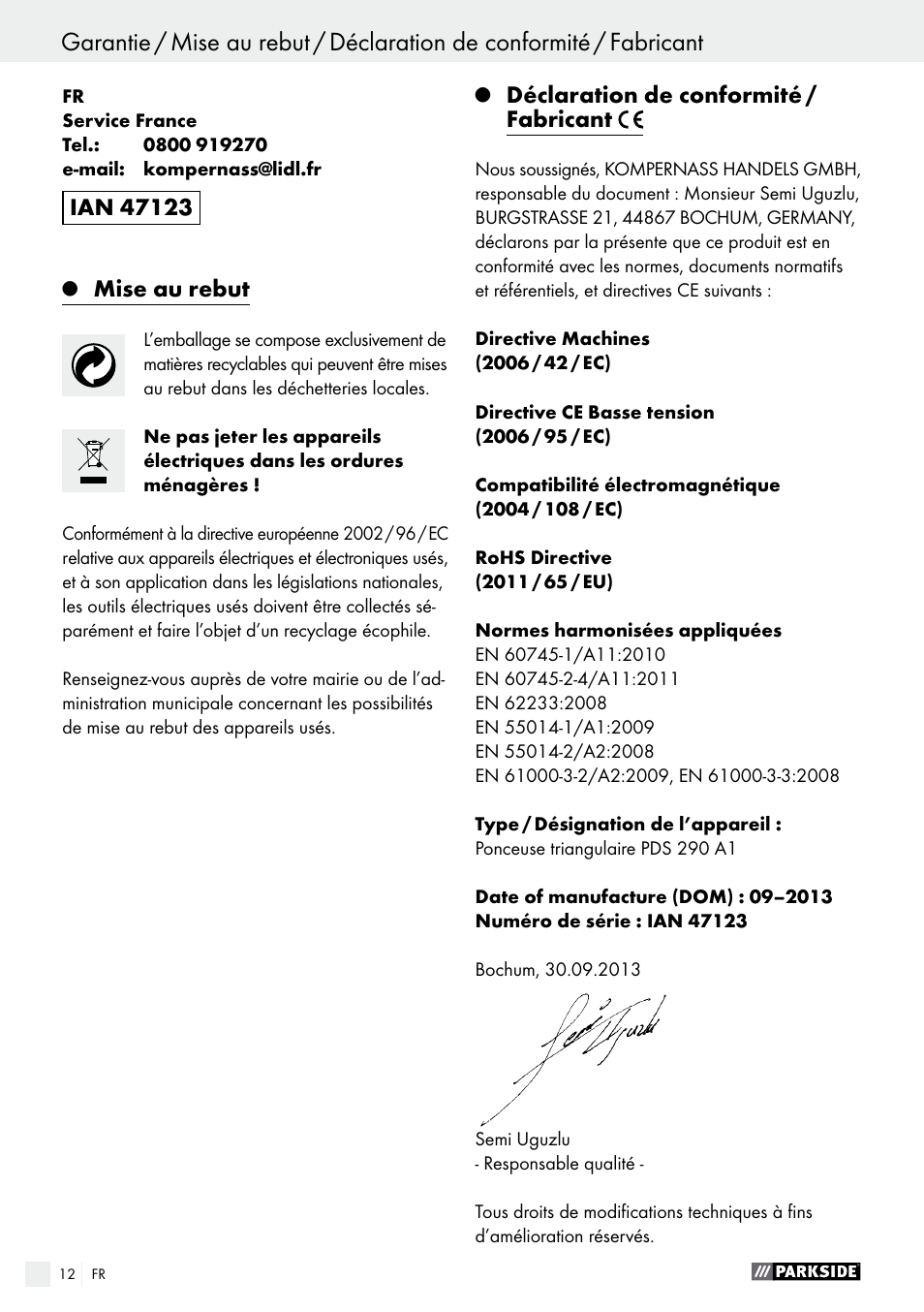 Parkside PDS 290 A1 User Manual | Page 12 / 29