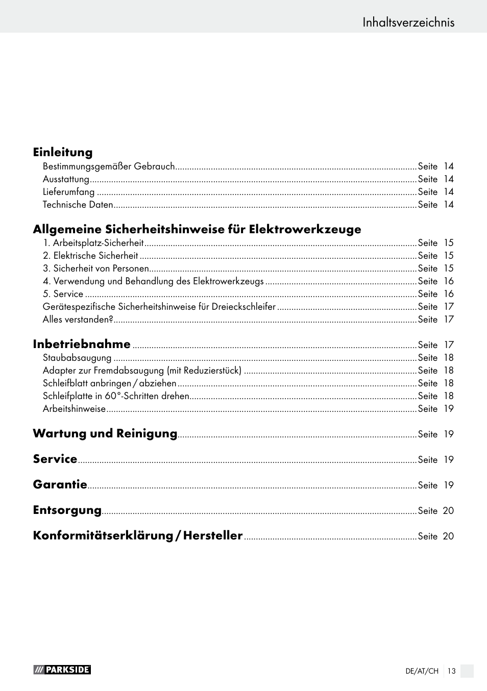 Parkside PDS 290 A1 User Manual | Page 13 / 29
