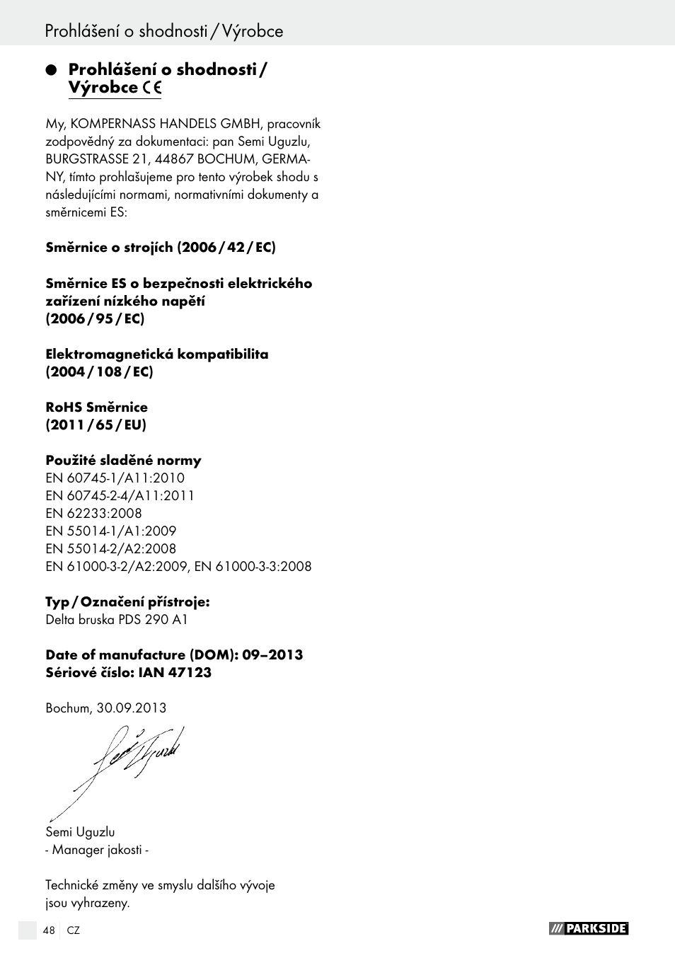 Parkside PDS 290 A1 User Manual | Page 48 / 65