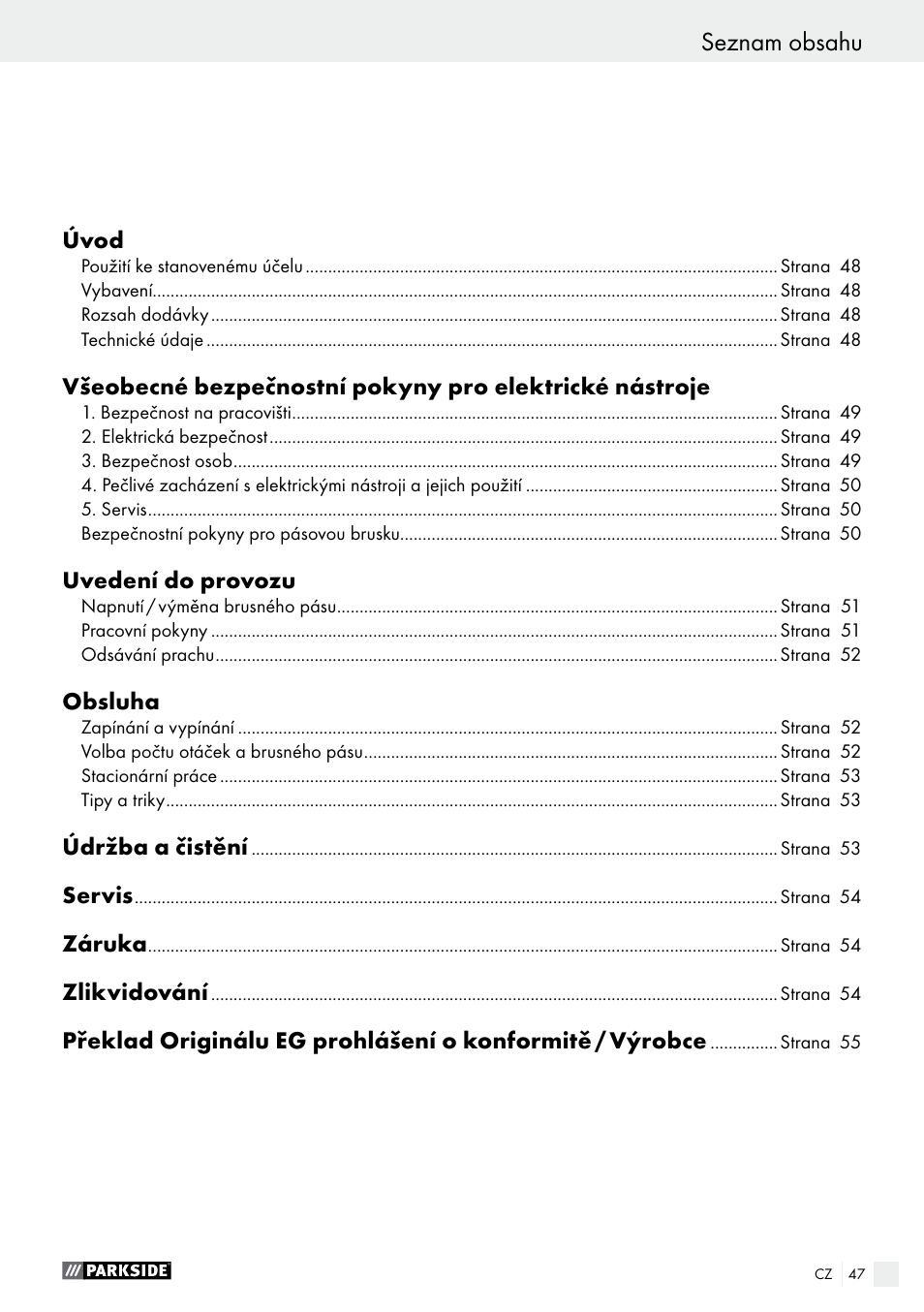 Parkside PBS 600 A1 User Manual | Page 47 / 77