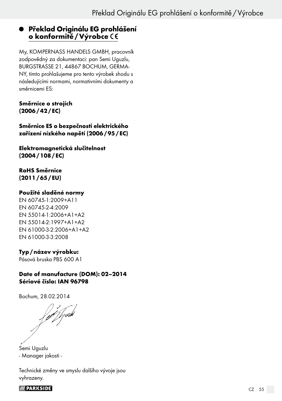 Parkside PBS 600 A1 User Manual | Page 55 / 77