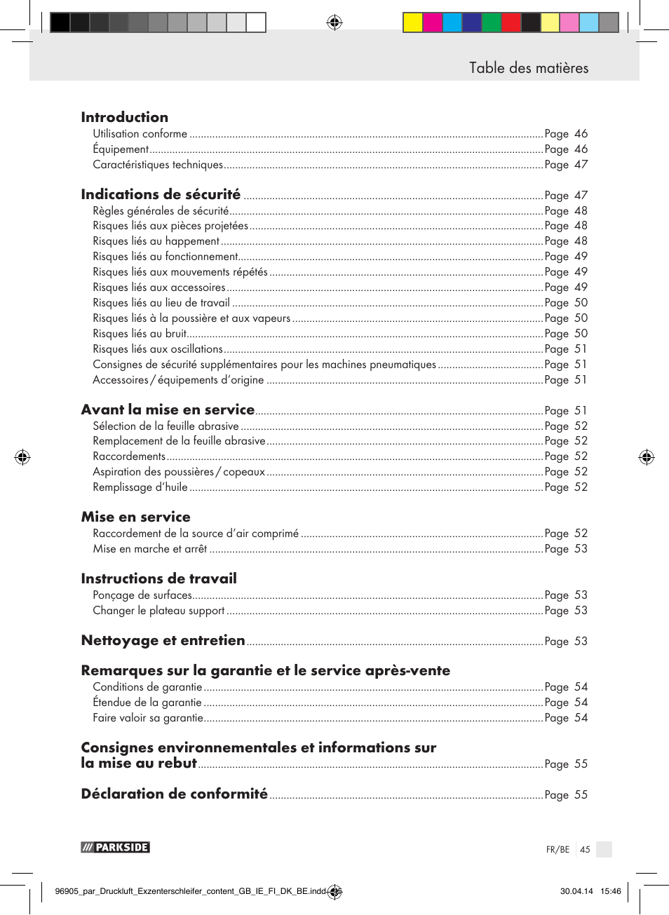 Parkside PDEXS 150 A1 User Manual | Page 45 / 81