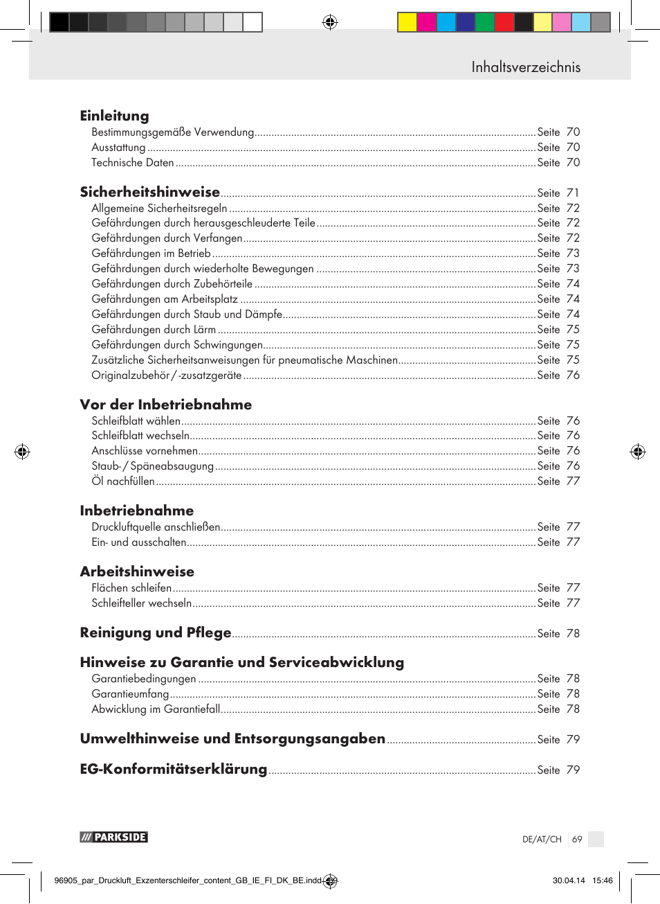 Parkside PDEXS 150 A1 User Manual | Page 69 / 81