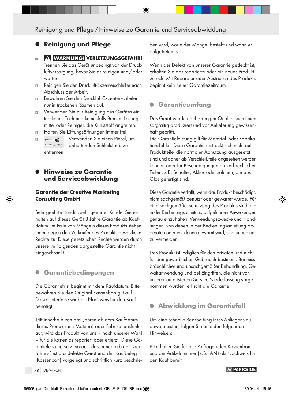 Parkside PDEXS 150 A1 User Manual | Page 78 / 81