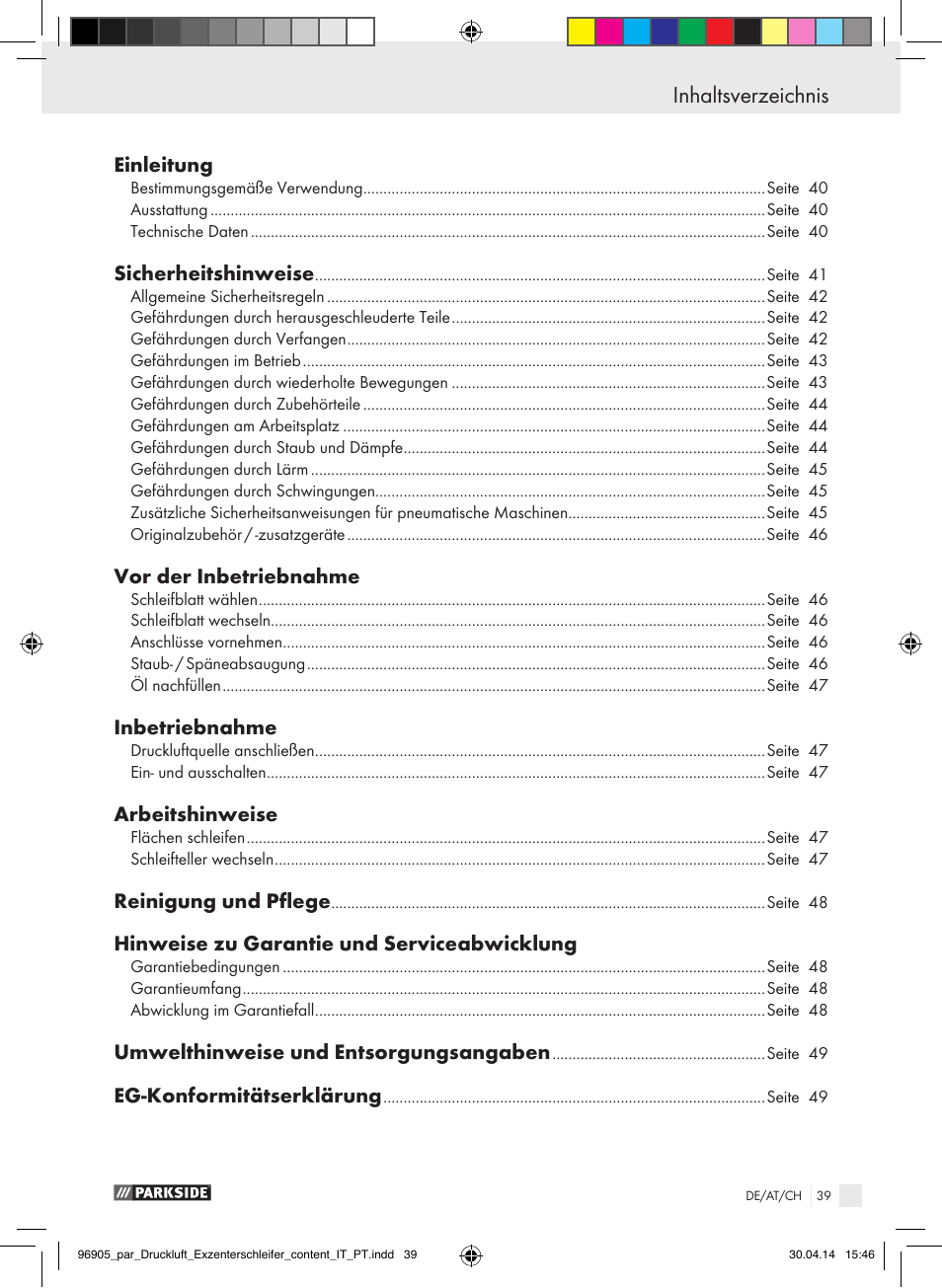 Parkside PDEXS 150 A1 User Manual | Page 39 / 51