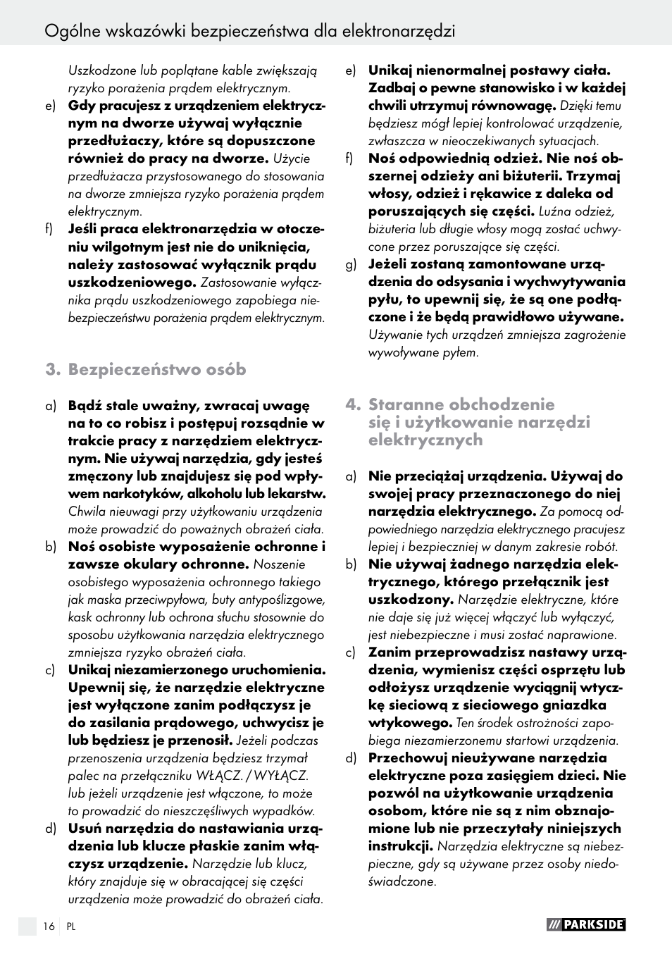 Parkside PSFS 250 A1 User Manual | Page 16 / 60