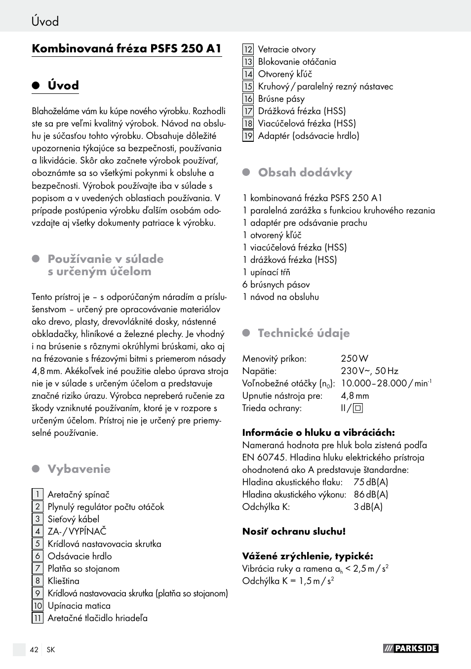 Parkside PSFS 250 A1 User Manual | Page 42 / 60