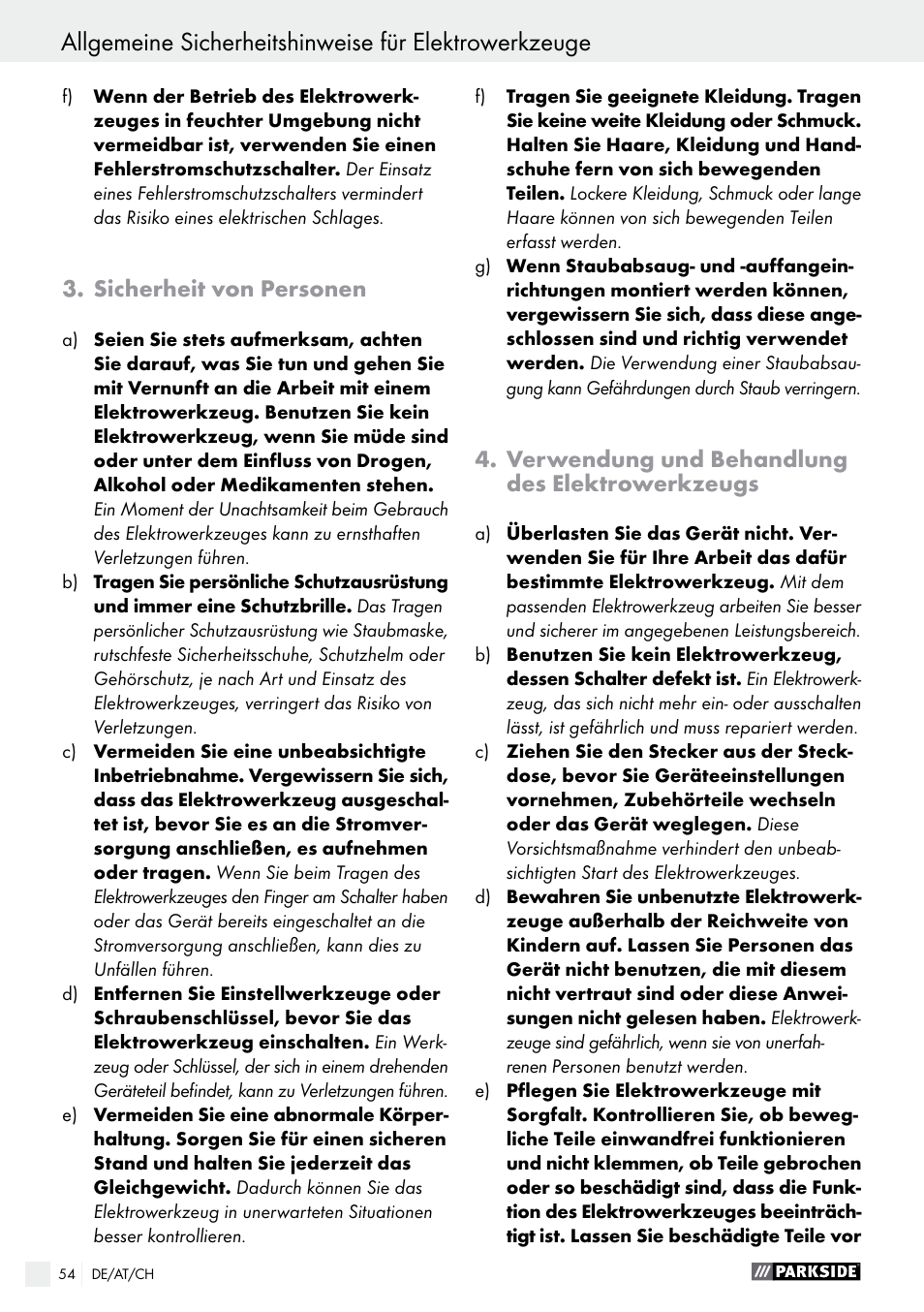 Parkside PSFS 250 A1 User Manual | Page 54 / 60