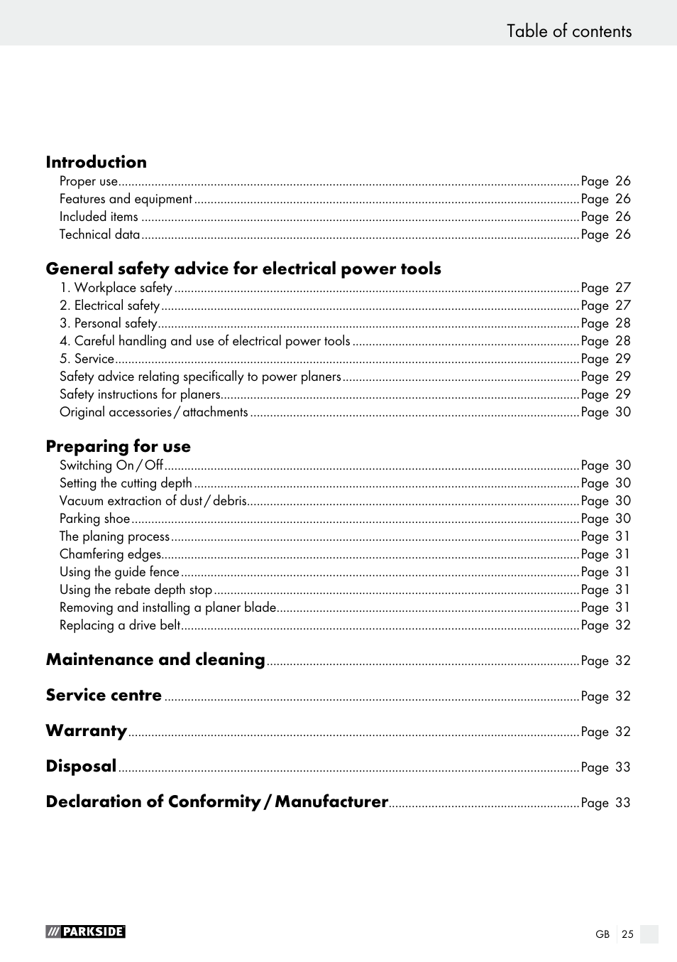 Parkside PEH 30 A1 User Manual | Page 25 / 34