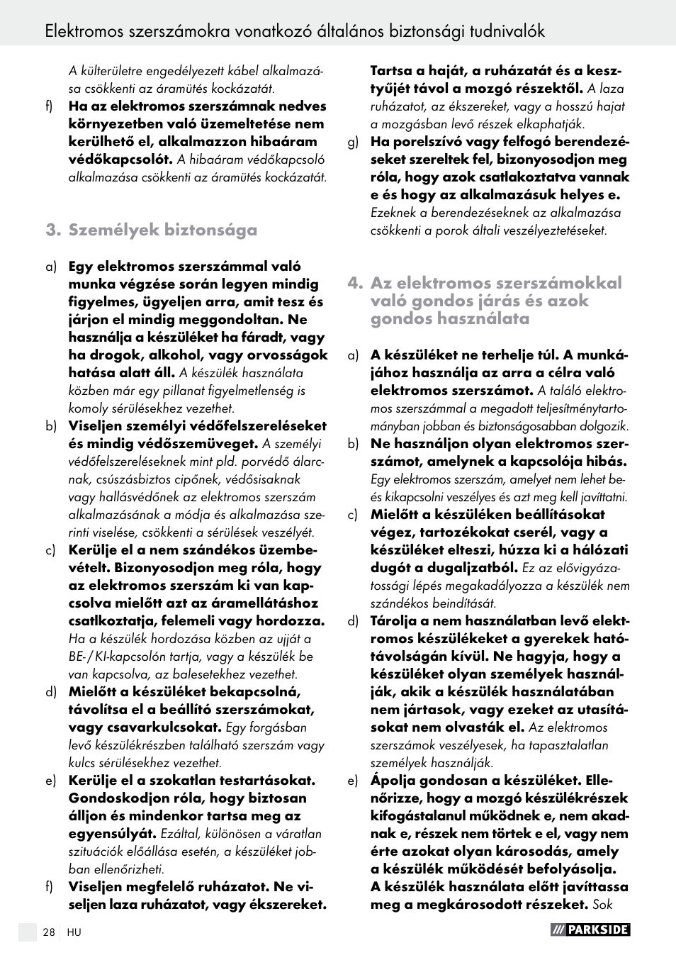 Parkside PEH 30 A1 User Manual | Page 28 / 75