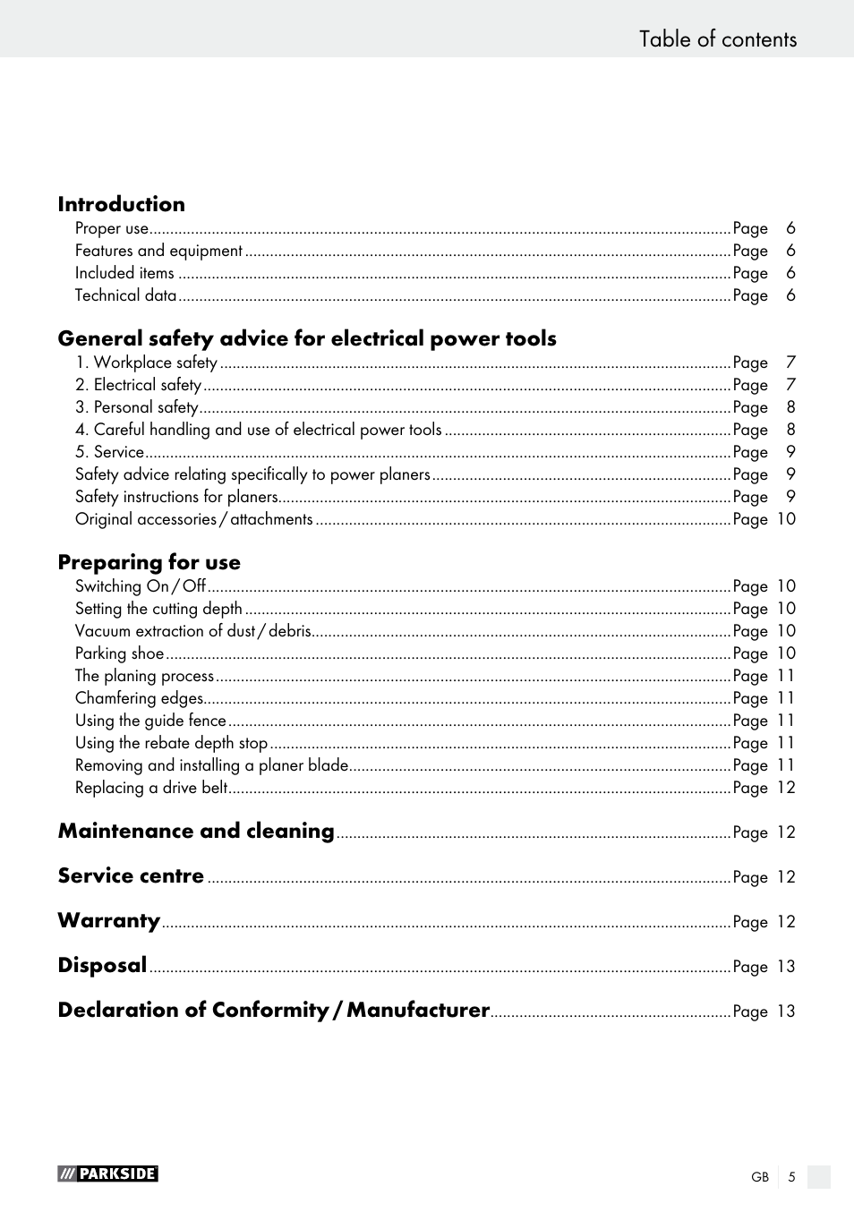 Parkside PEH 30 A1 User Manual | Page 5 / 75