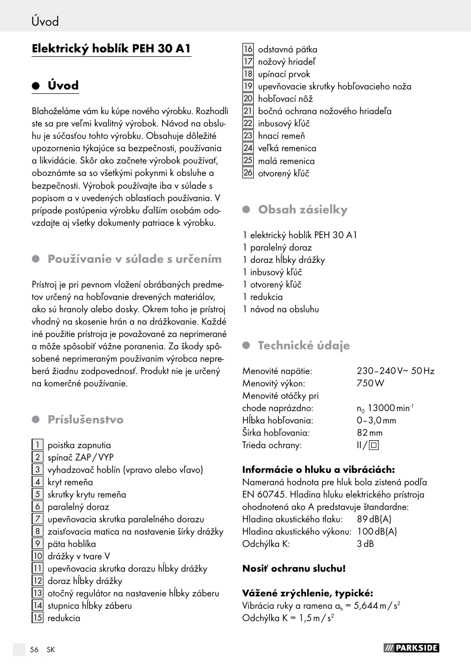 Parkside PEH 30 A1 User Manual | Page 56 / 75