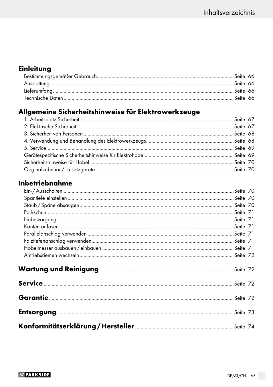 Parkside PEH 30 A1 User Manual | Page 65 / 75