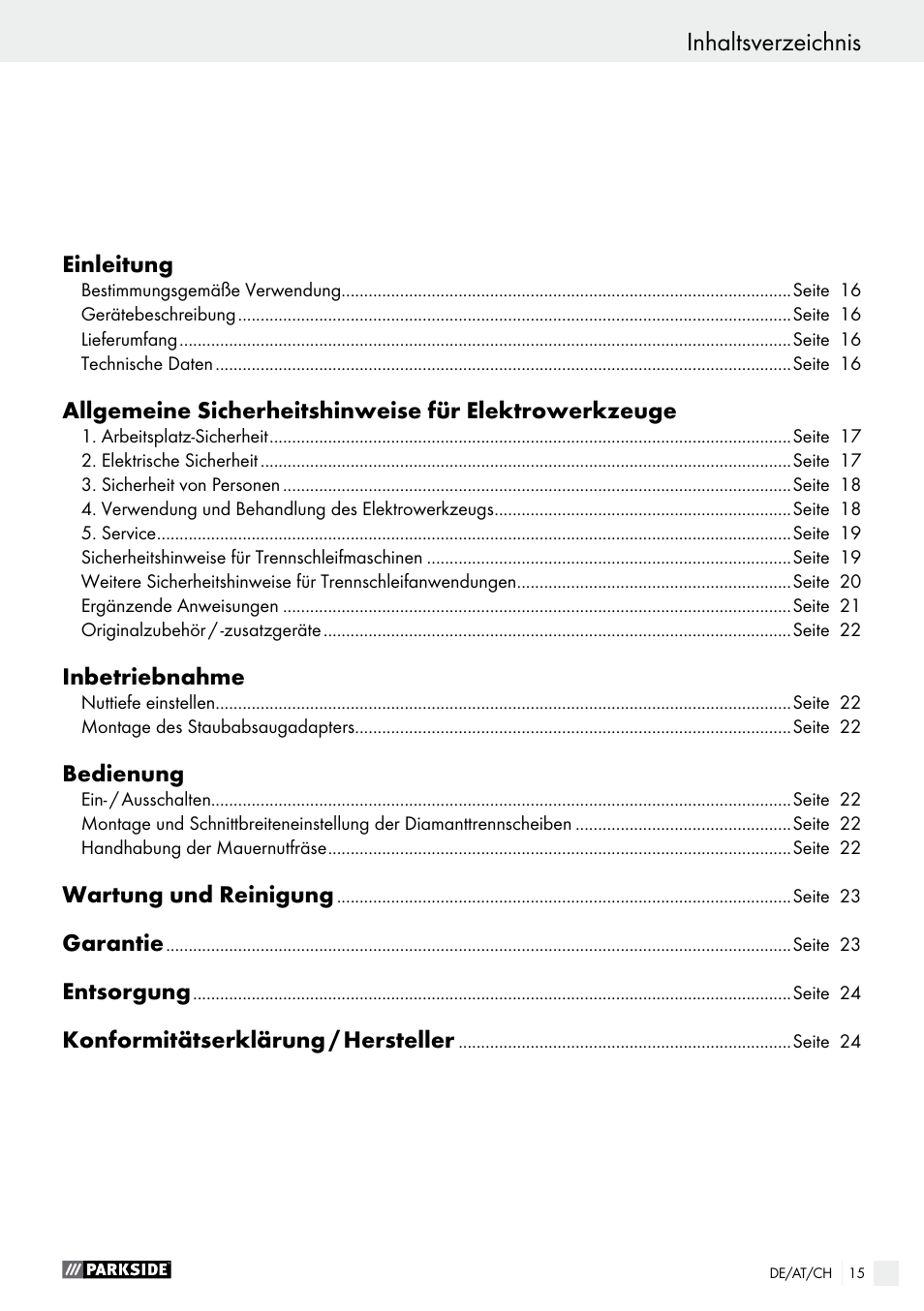 Parkside PMNF 1350 A1 User Manual | Page 15 / 34