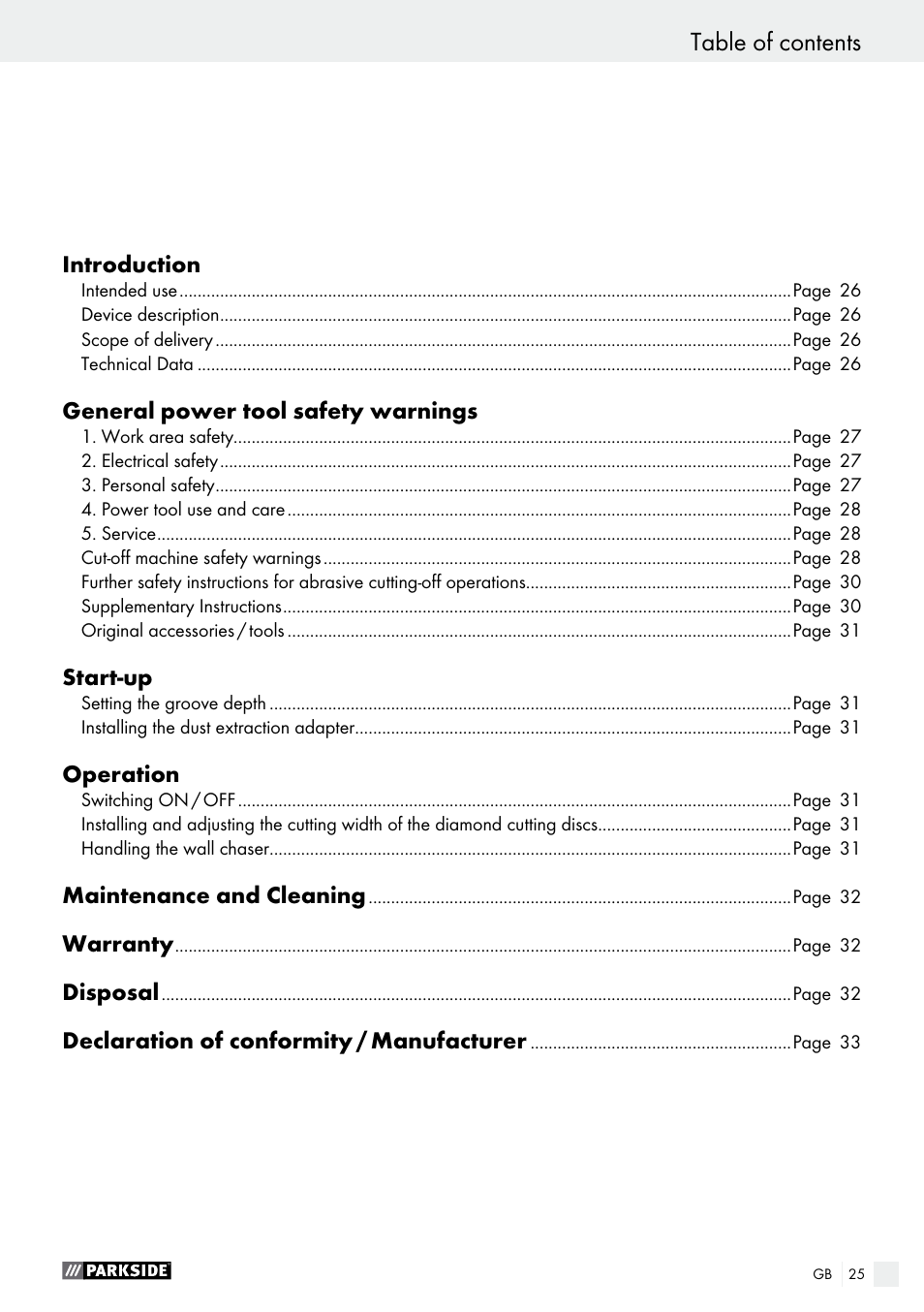 Parkside PMNF 1350 A1 User Manual | Page 25 / 34