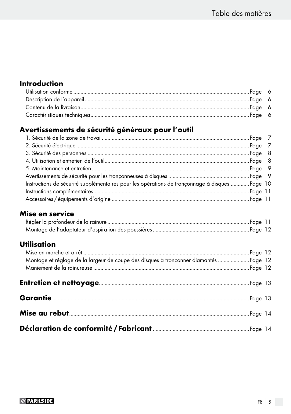Parkside PMNF 1350 A1 User Manual | Page 5 / 34