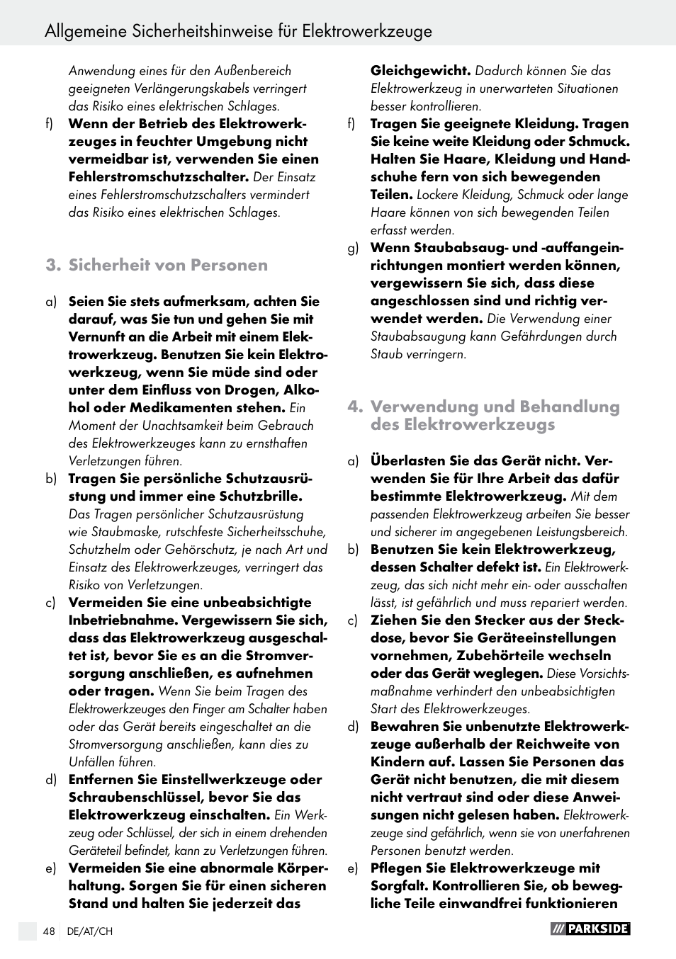 Parkside PMNF 1350 A1 User Manual | Page 48 / 55