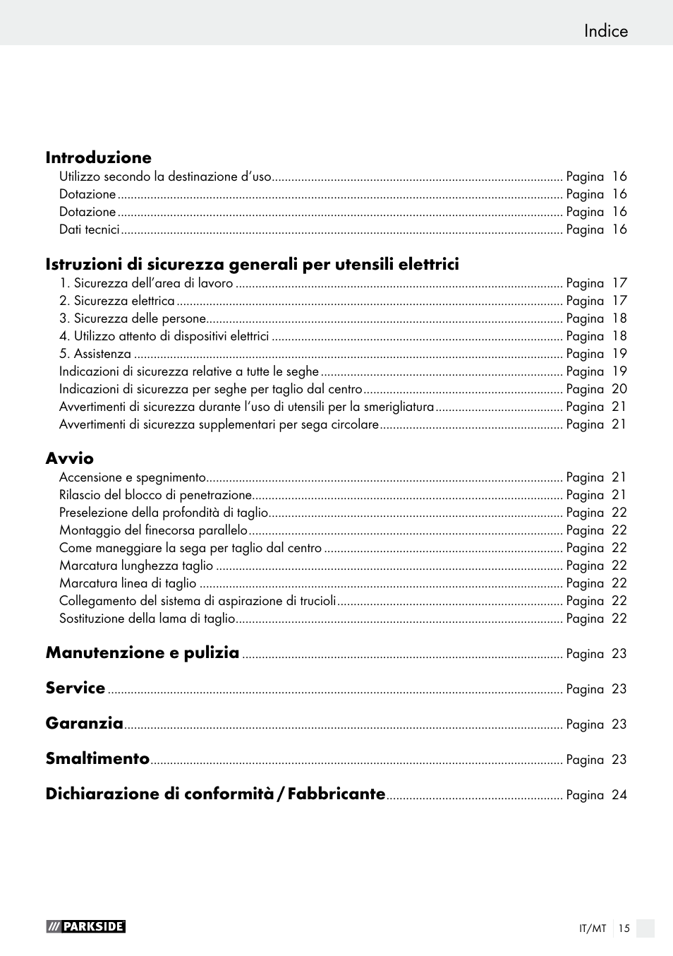 Declaración de conformidad / fabricante, Indice | Parkside PTS 480 A1 User Manual | Page 15 / 55