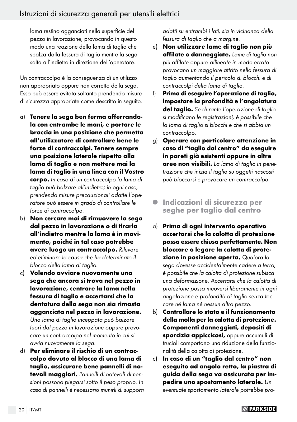 Parkside PTS 480 A1 User Manual | Page 20 / 55