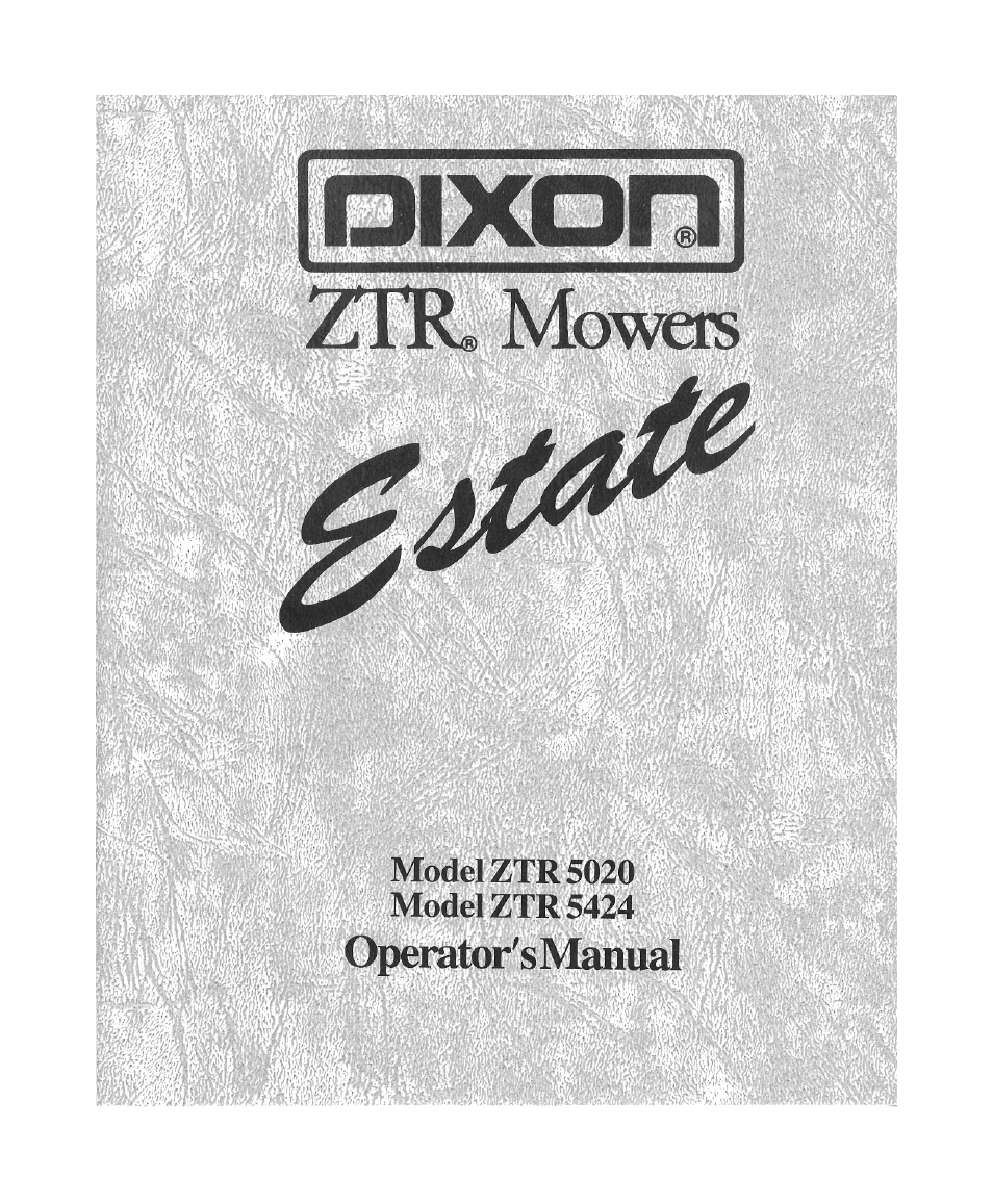 Dixon ZTR 5424 User Manual | 48 pages