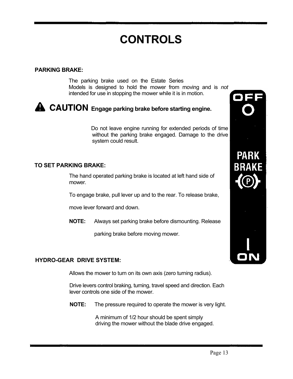 Controls | Dixon ZTR 5424 User Manual | Page 15 / 48