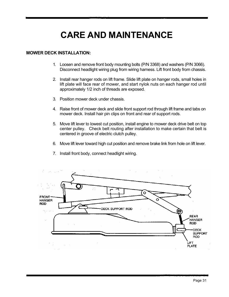 Care and maintenance | Dixon ZTR 5424 User Manual | Page 33 / 48