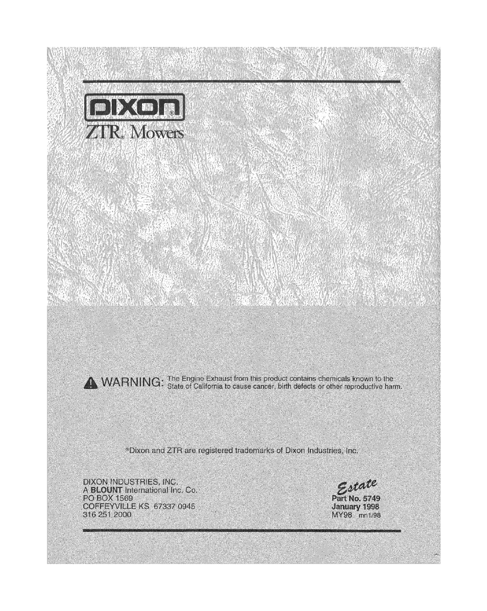 Dixon ZTR 5424 User Manual | Page 48 / 48