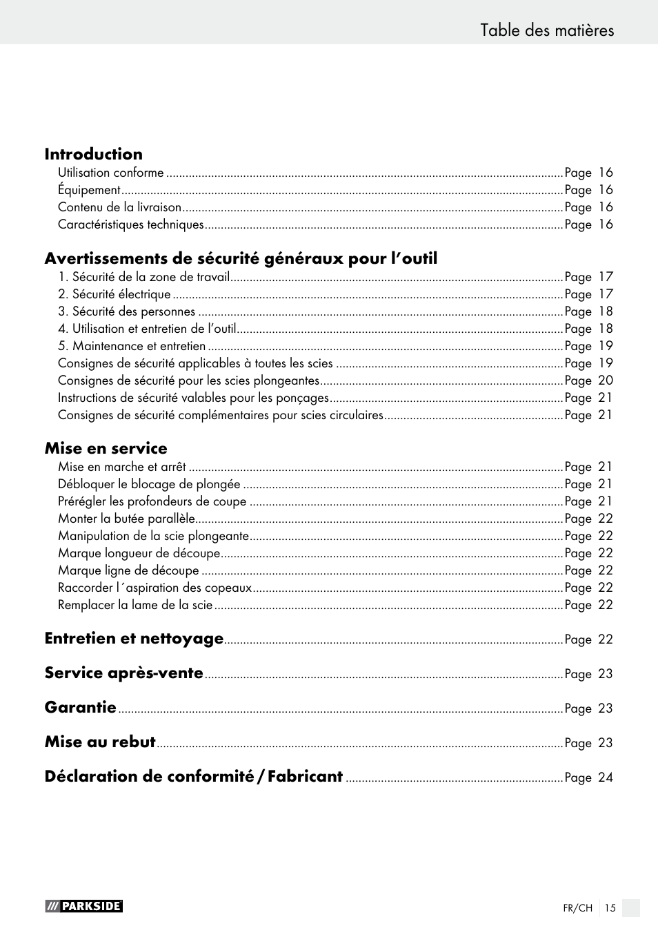 Parkside PTS 480 A1 User Manual | Page 15 / 44