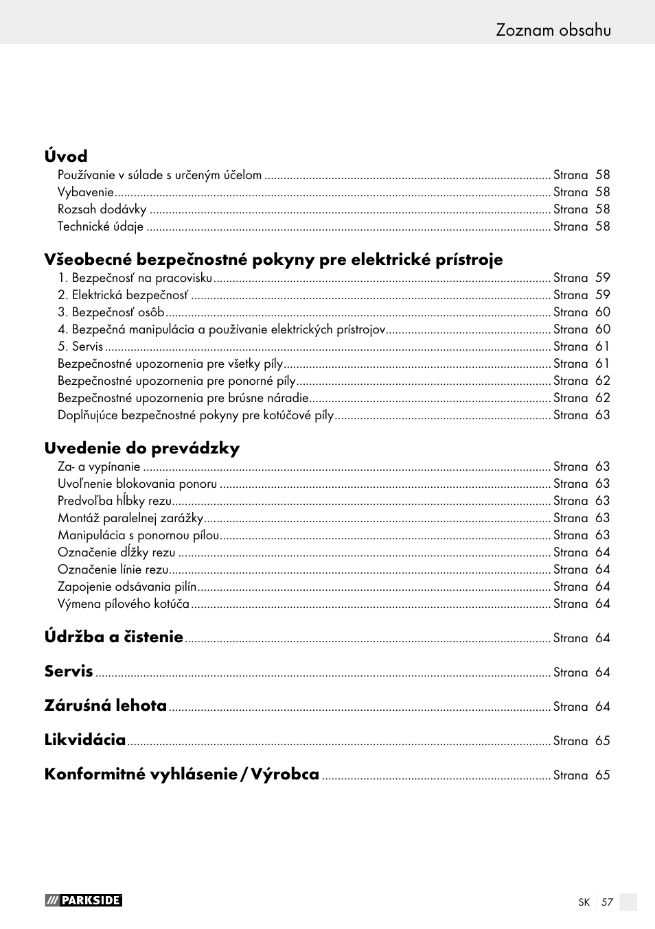 Parkside PTS 480 A1 User Manual | Page 57 / 77