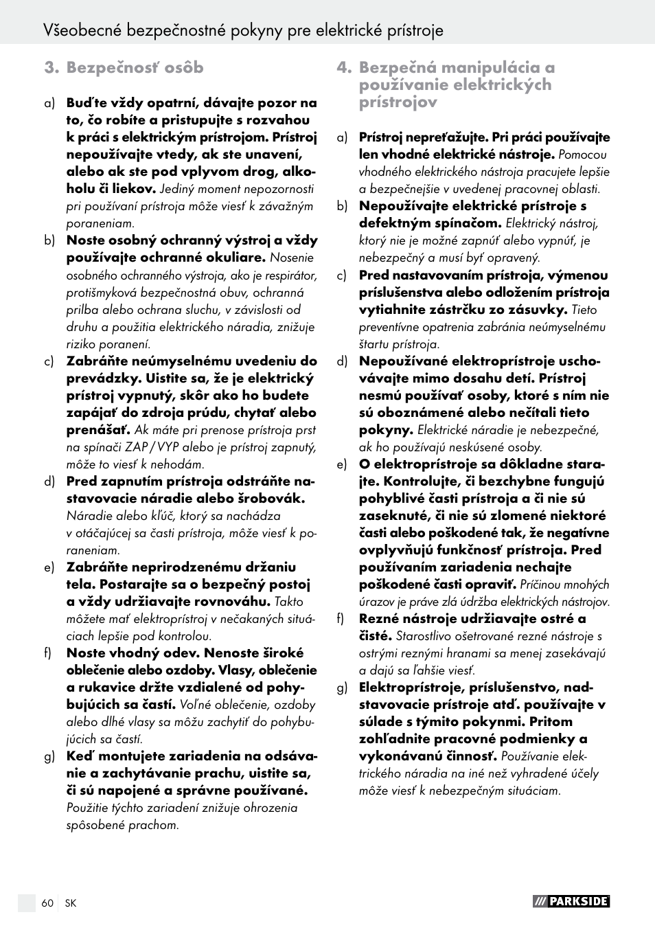 Parkside PTS 480 A1 User Manual | Page 60 / 77