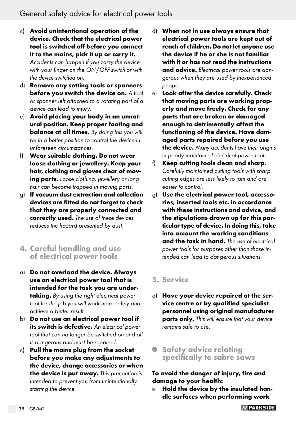 Parkside PFS 710 B1 User Manual | Page 38 / 52