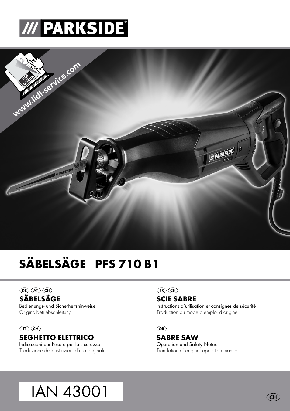Parkside PFS 710 B1 User Manual | 43 pages